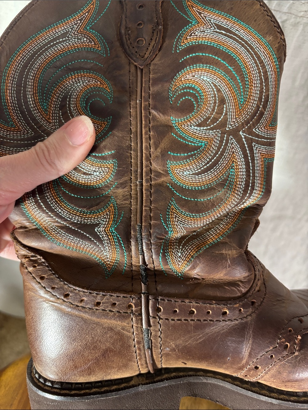 Justin Gypsy Inji Brown Leather Western Cowgirl Boots 6.5B GY9984 - Picture 8 of 11